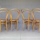 Lot de 4 chaises Kohn bistrot n°30 de 1910, assise bois