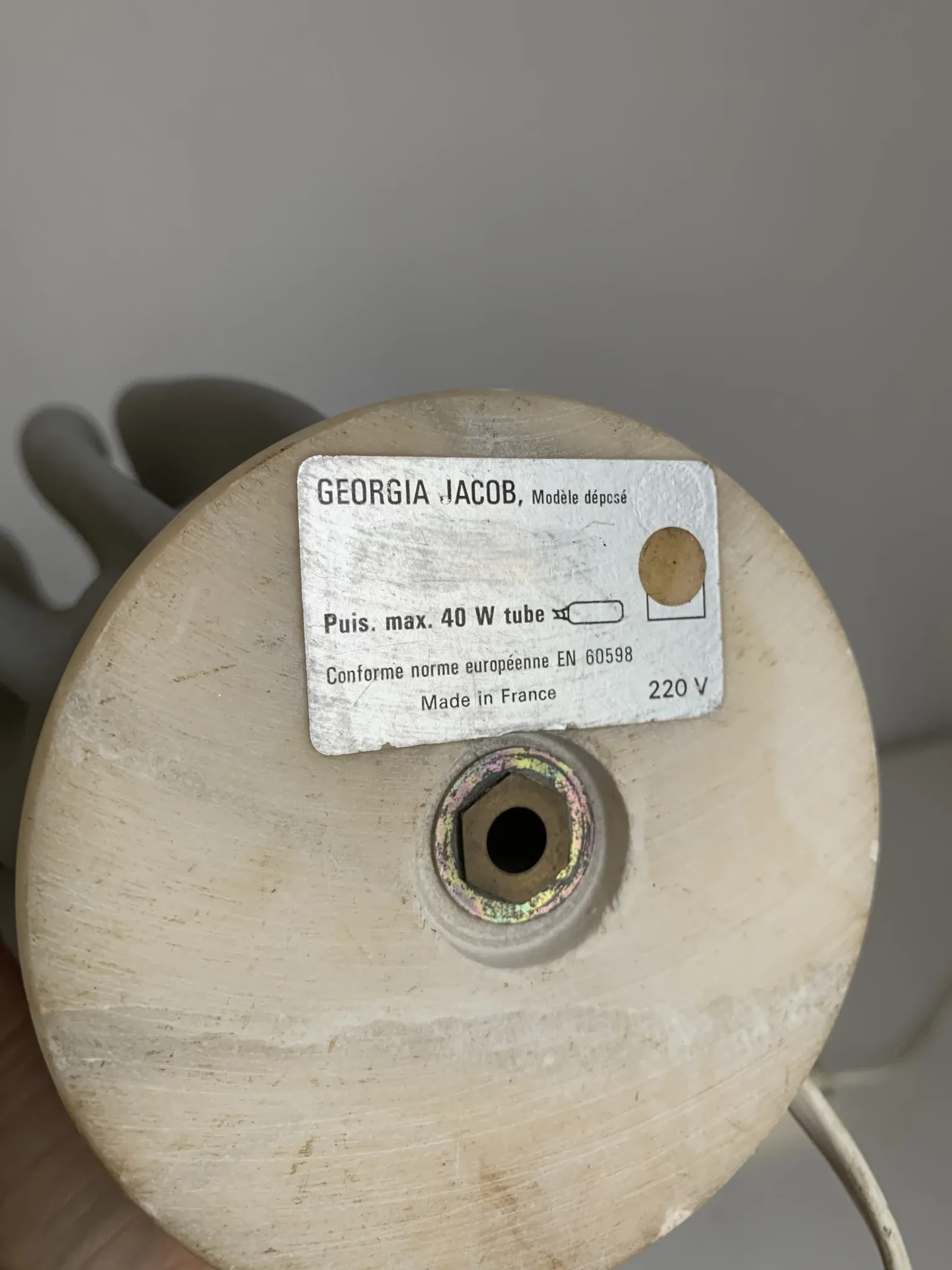 Vintage 1970 Athéna Georgia Jacob draped lamp grey mouse - 50 cm