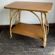 Side table provence 1960 in rattan and plyvood on wheels