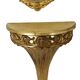 Gilded Baroque Style Mirror With Console Acanthus France