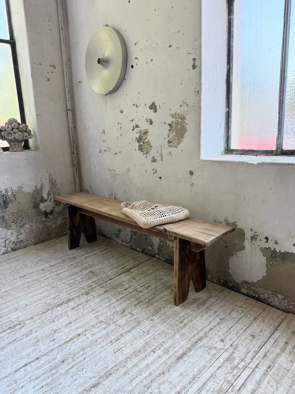 Paire de bancs de ferme en chêne