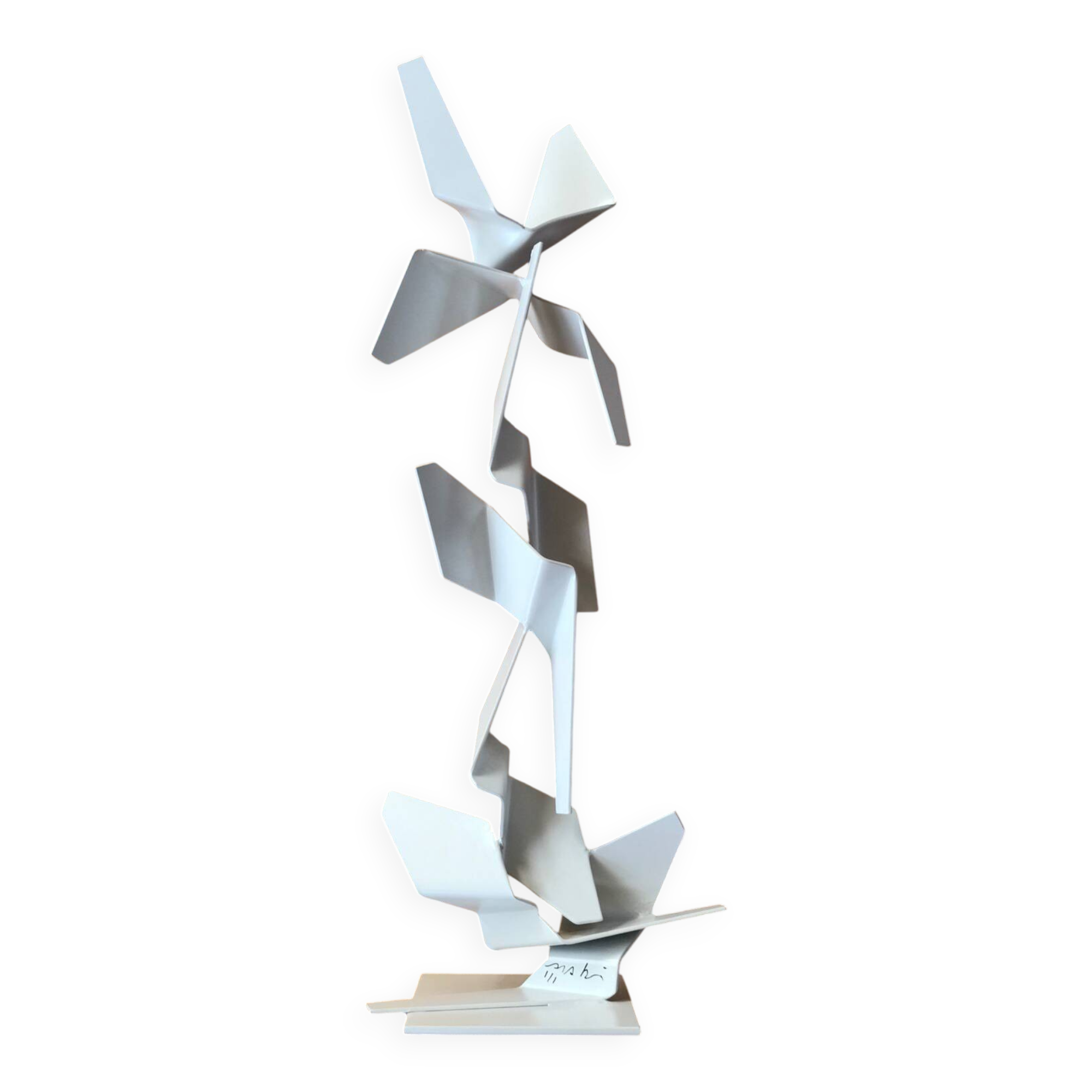 Dominique maltier (1954). cubist tree. cut metal. unique piece.