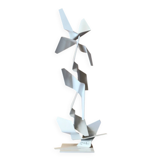 Dominique maltier (1954). cubist tree. cut metal. unique piece.