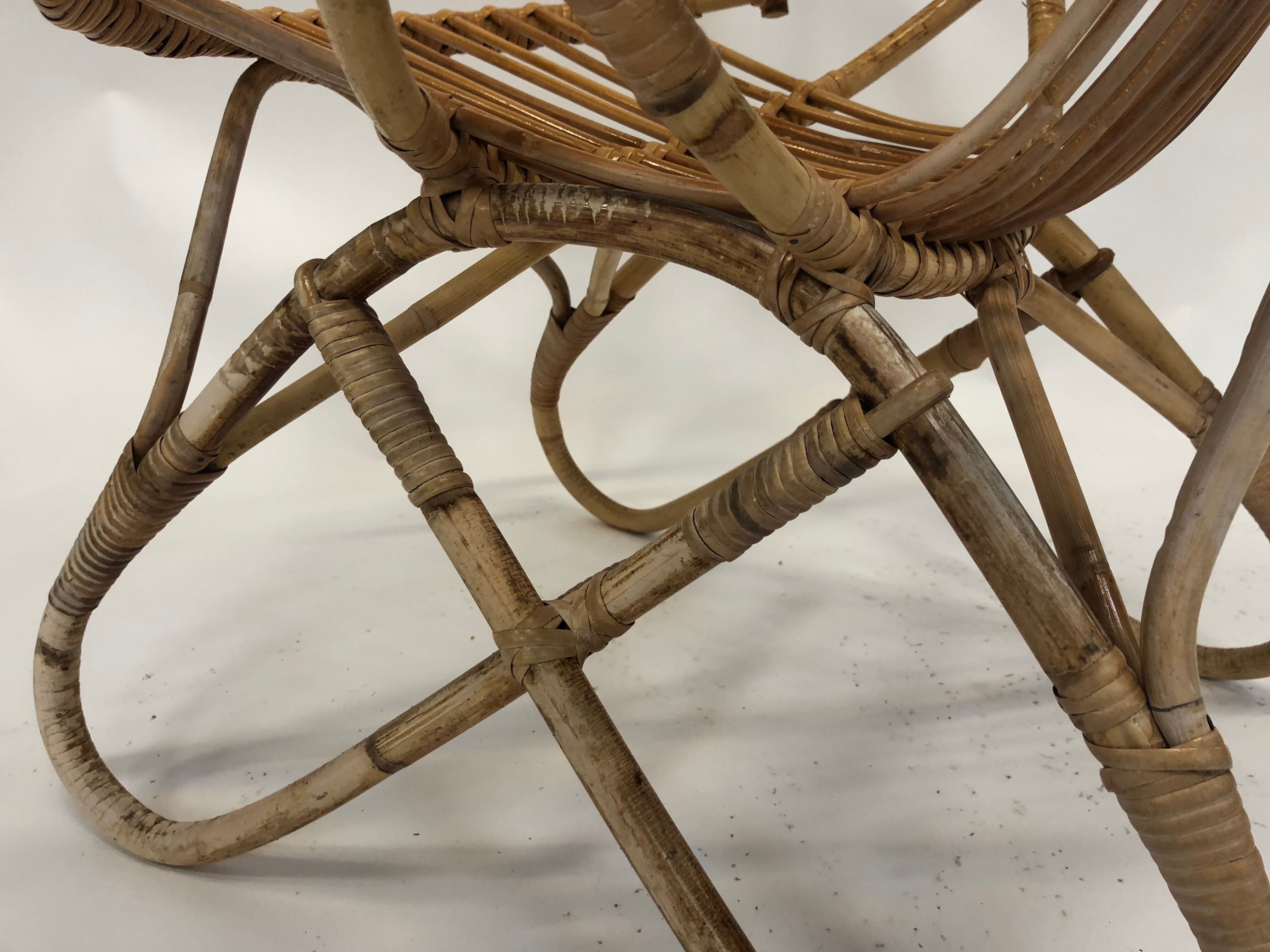 Rohe Noordwolde rattan chair, 1960, Netherlands