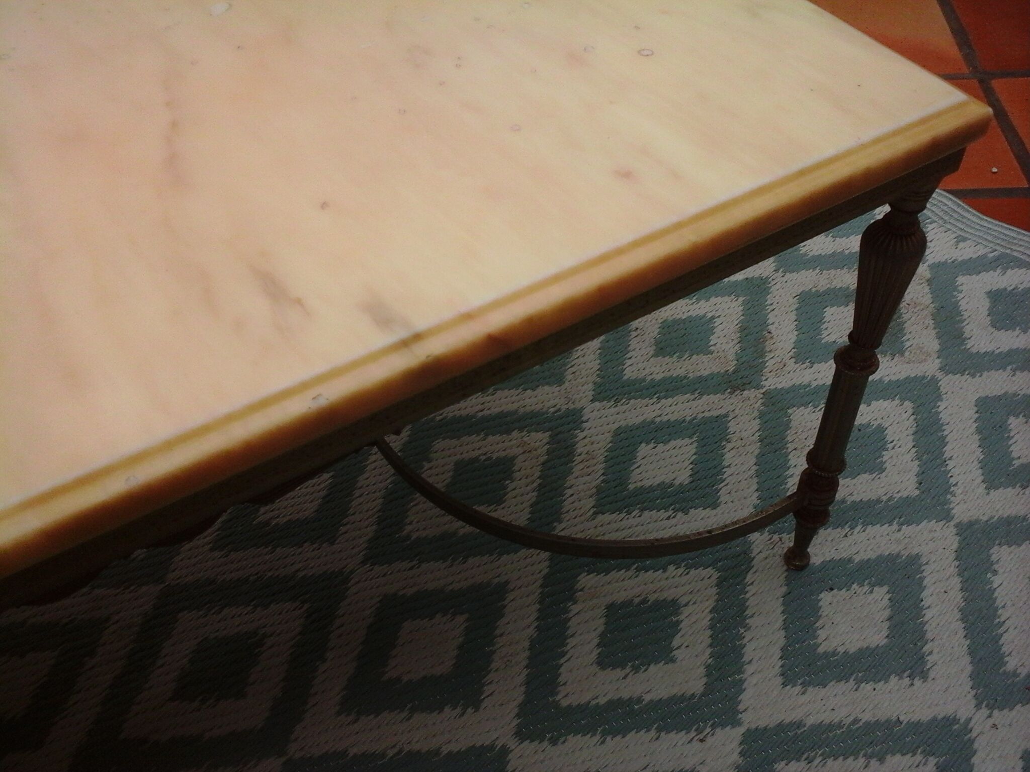 Marble and brass coffee table