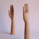 Wooden glove display mannequin hands, 1930s, set of 2.