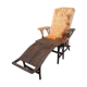 Chaise longue osier & rotin 1950