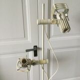 70s/80s parquet floor lamp with 2 spotlights