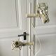 70s/80s parquet floor lamp with 2 spotlights