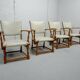 Set of 4 Dutch Design Oakwood Arm Chairs by Theo Ruth for Artifort, 1950s