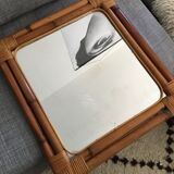 70s rattan mirror