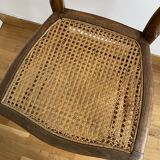 Chaises en bois avec assise en cannage