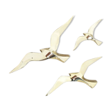 Trio of seagulls in brass