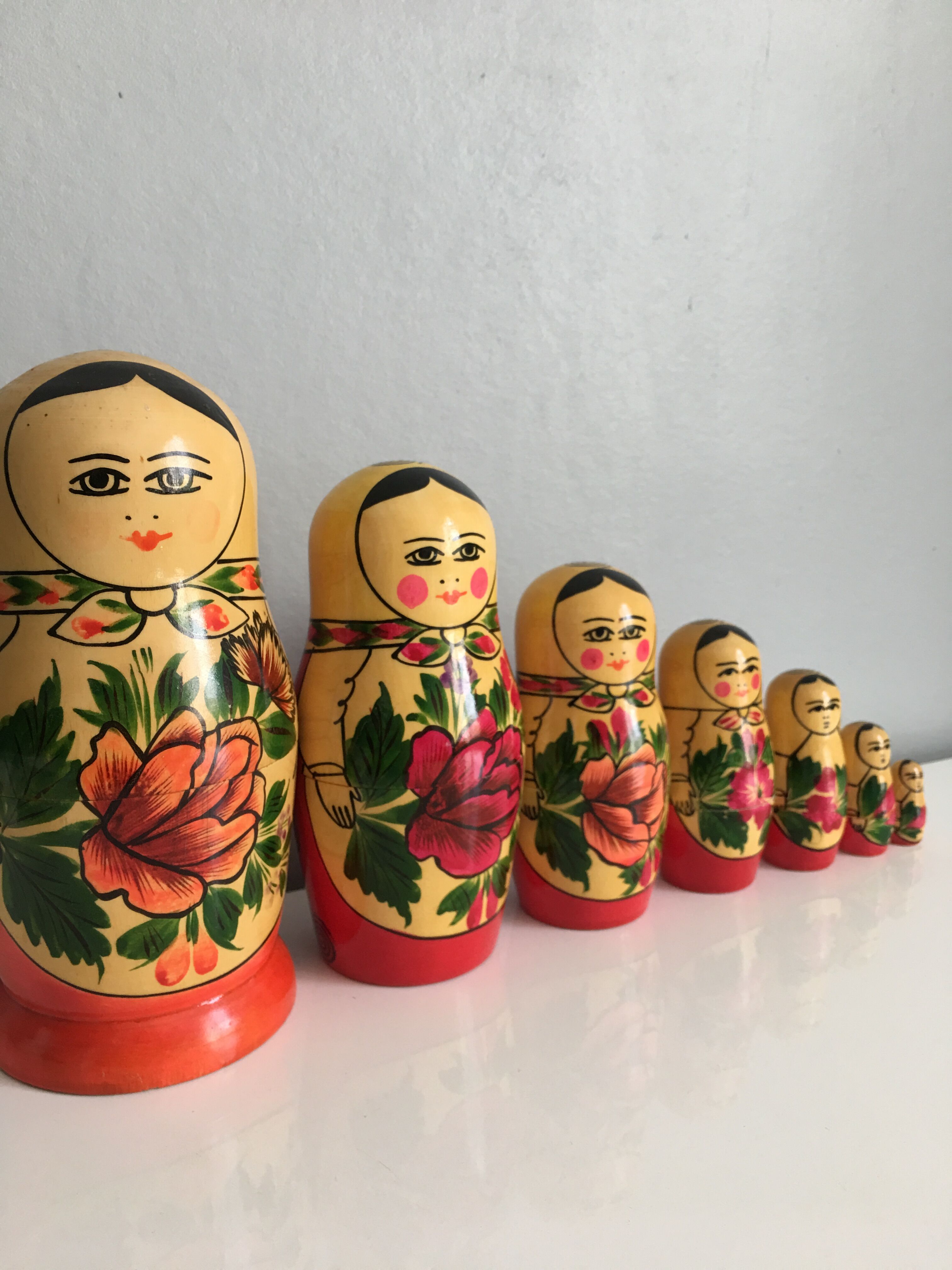 7 poupées russes Matriochka, vintage