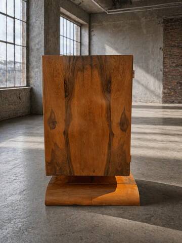 Art Deco walnut sideboard / cabinet, 1930s–1940s, Central Europe