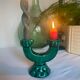 Green slip candle holder