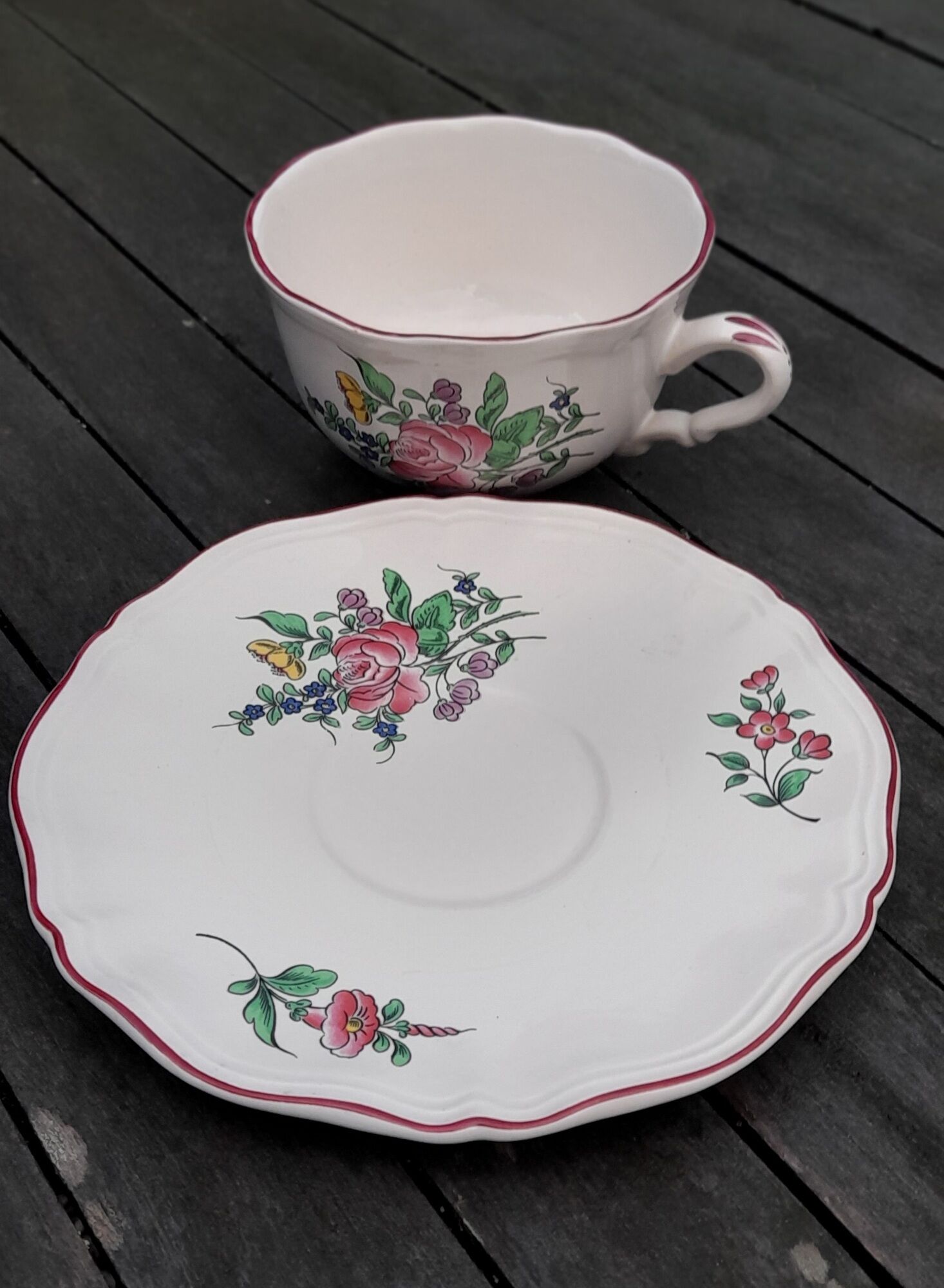 Cup and saucer lunch of lunéville, model fine lamp lamp