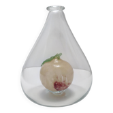 Vase en verre de Murano avec fruits en verre Pulegoso attribuable à Napoleone Martinu