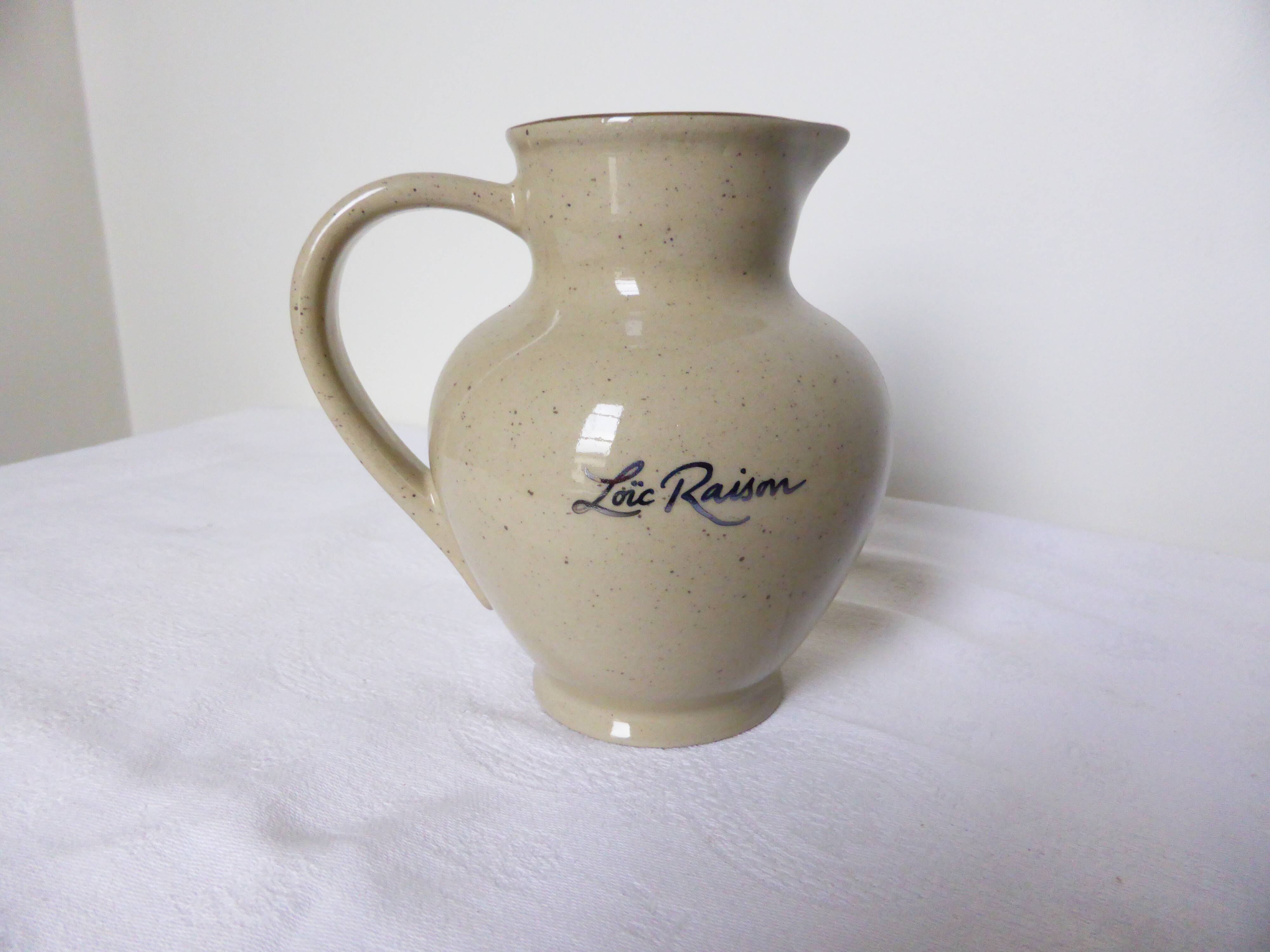 1 vintage French ceramic cider pitcher 210148
