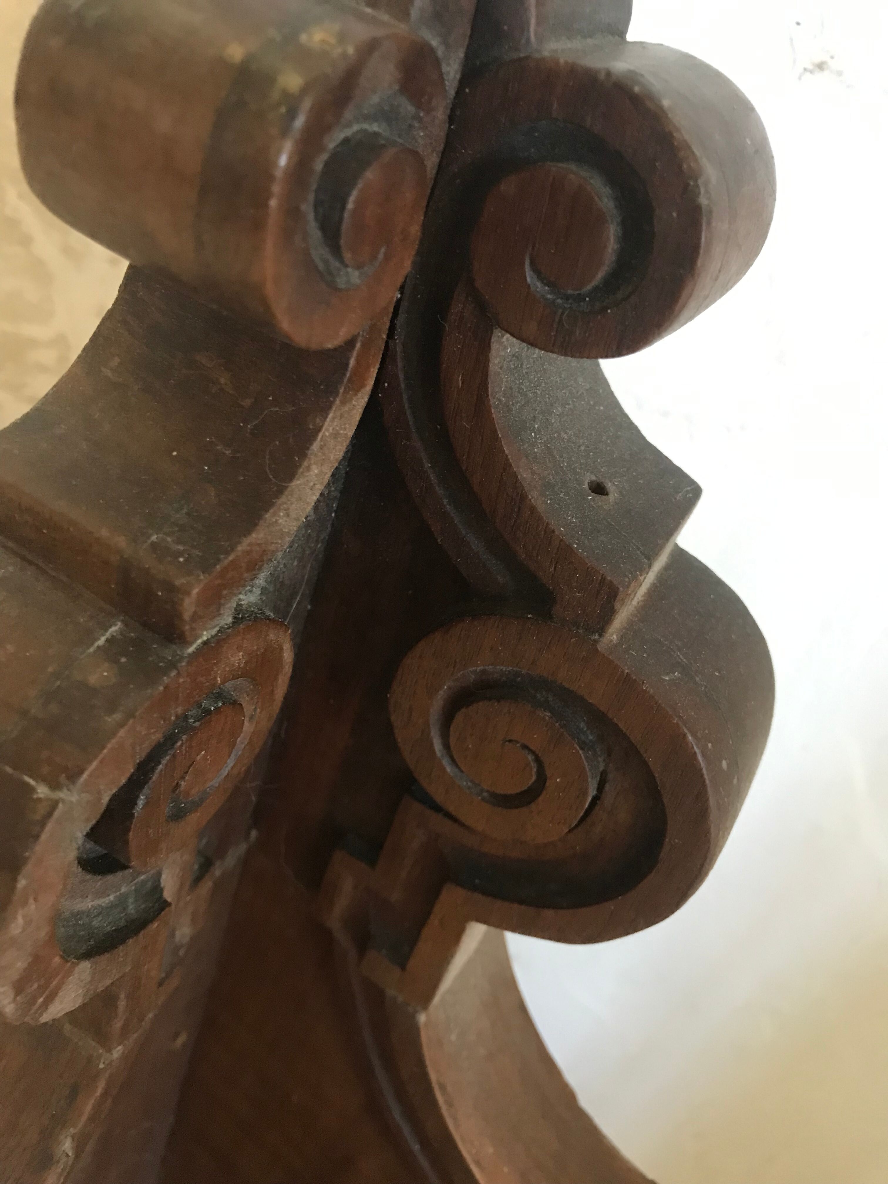 Old carved wooden shelf 75cm