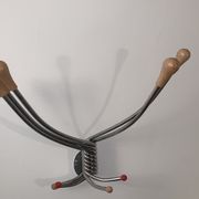 Vintage Wall mount ‘Octopus’ metal and wood swivel coat rack