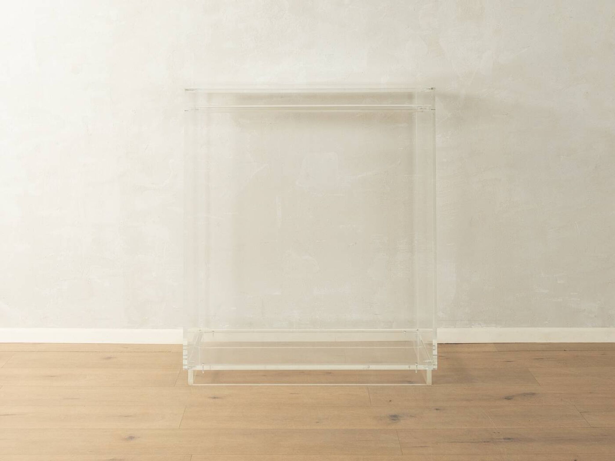 Minimalist chest of drawers from the 1980s, acrylic glass, unique piece