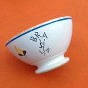 Old "Cafés Brasila" earthenware Digoin France Hand-painted