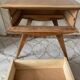 Scandinavian style bedside table with tapered legs from the 1960s.
