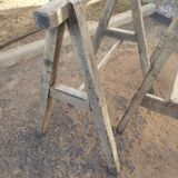 Pair of old wooden trestles