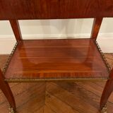 Bedside table of the 18th Louis XV period in marquetry and marble