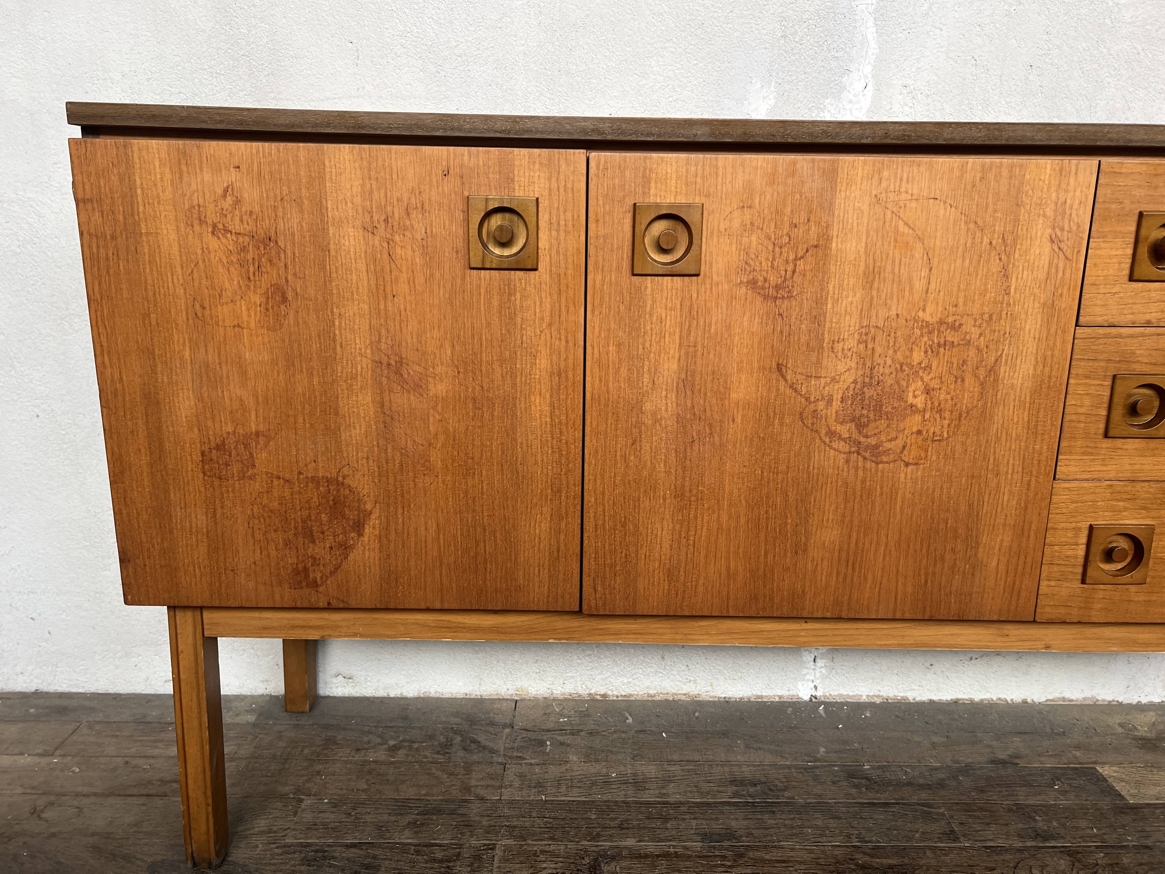 Vintage modernist French teak TV/hifi cabinet