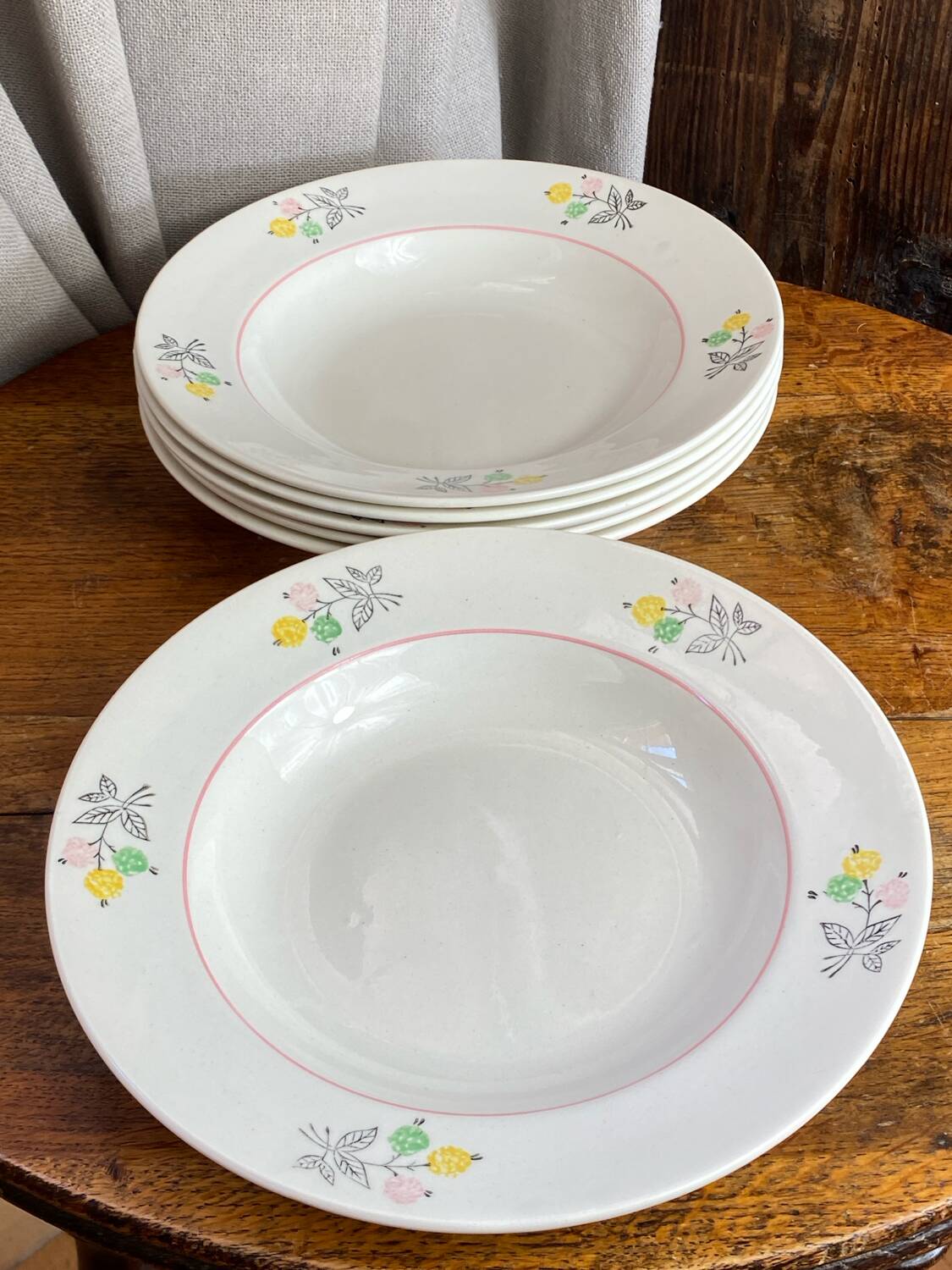 Shallow porcelain plates, Gien