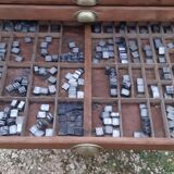 Printing cabinet 16 drawers with these lead letters