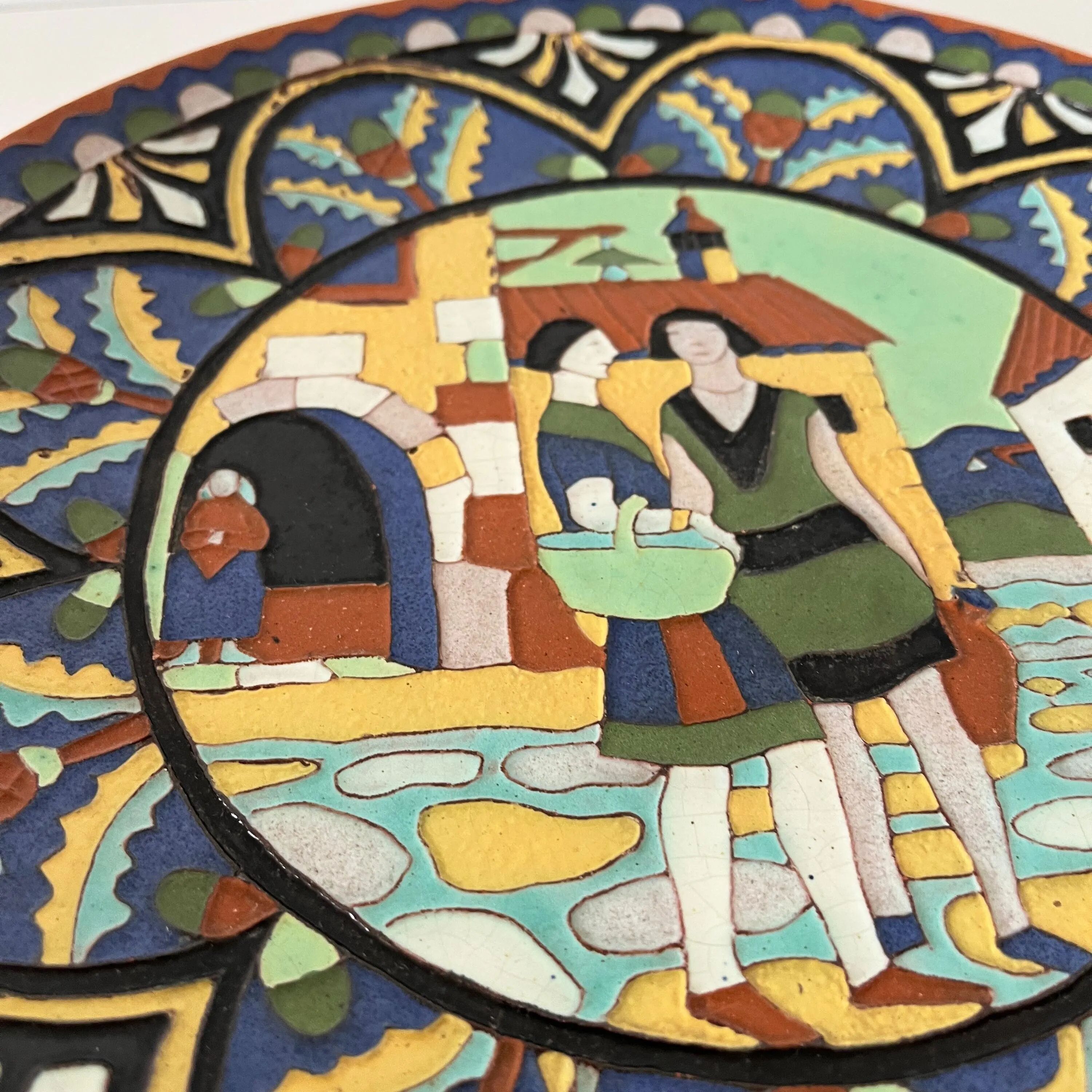 Large glazed terracotta dish