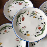Lot dessert plates Birds of Pardadis Gien