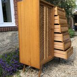 Chest of drawers in vintage rattan 60s