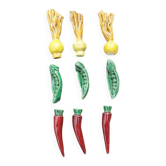 9 old vegetable knife holders in slip