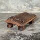 Small stool, footrest in organic blond teak monoxyle wabi-sabi L22
