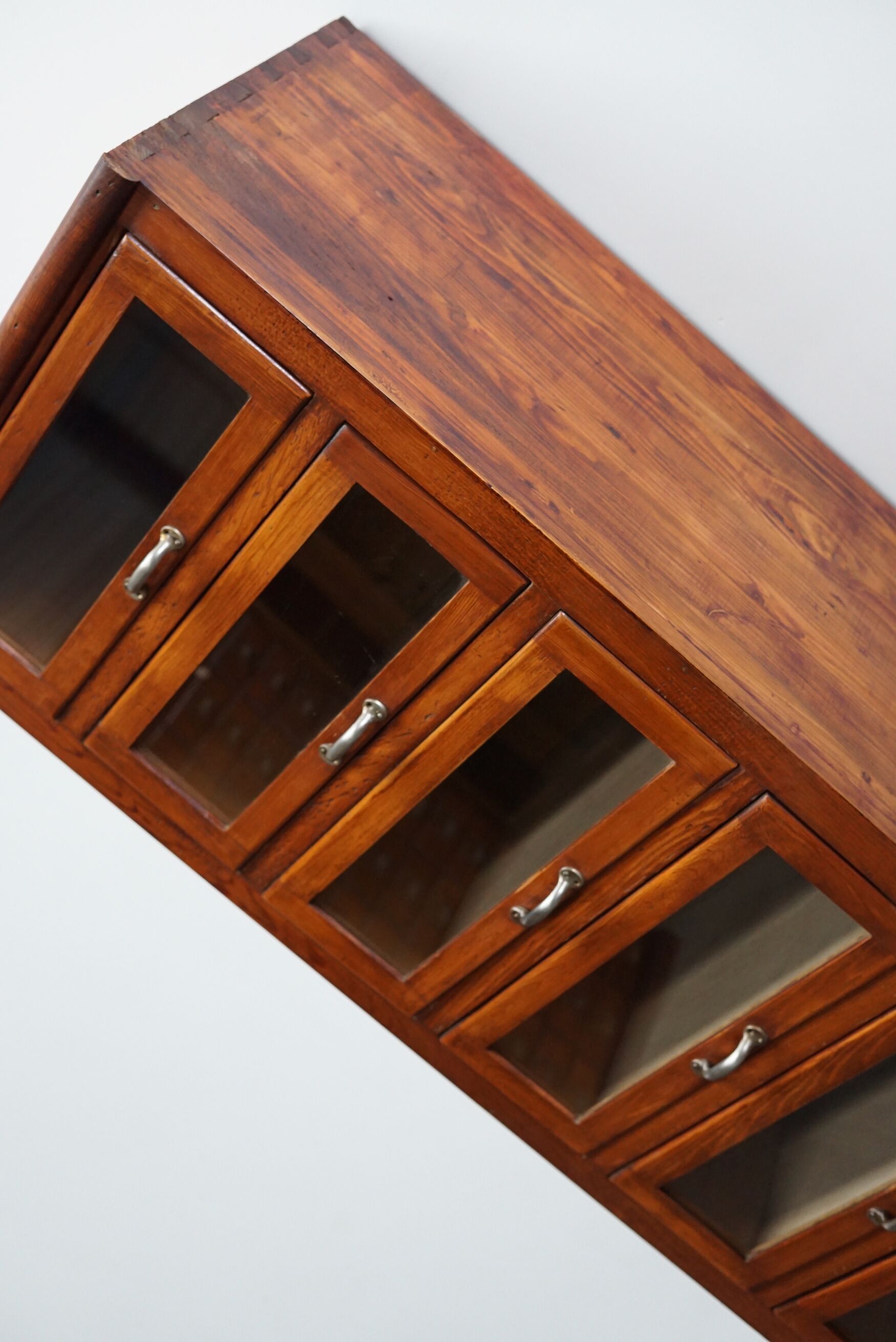 Vintage German pine haberdashery cabinet, 1950s