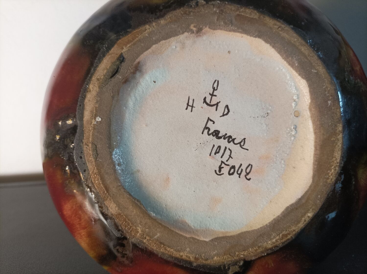 Art Deco ceramic vase signed Henri Delcourt France