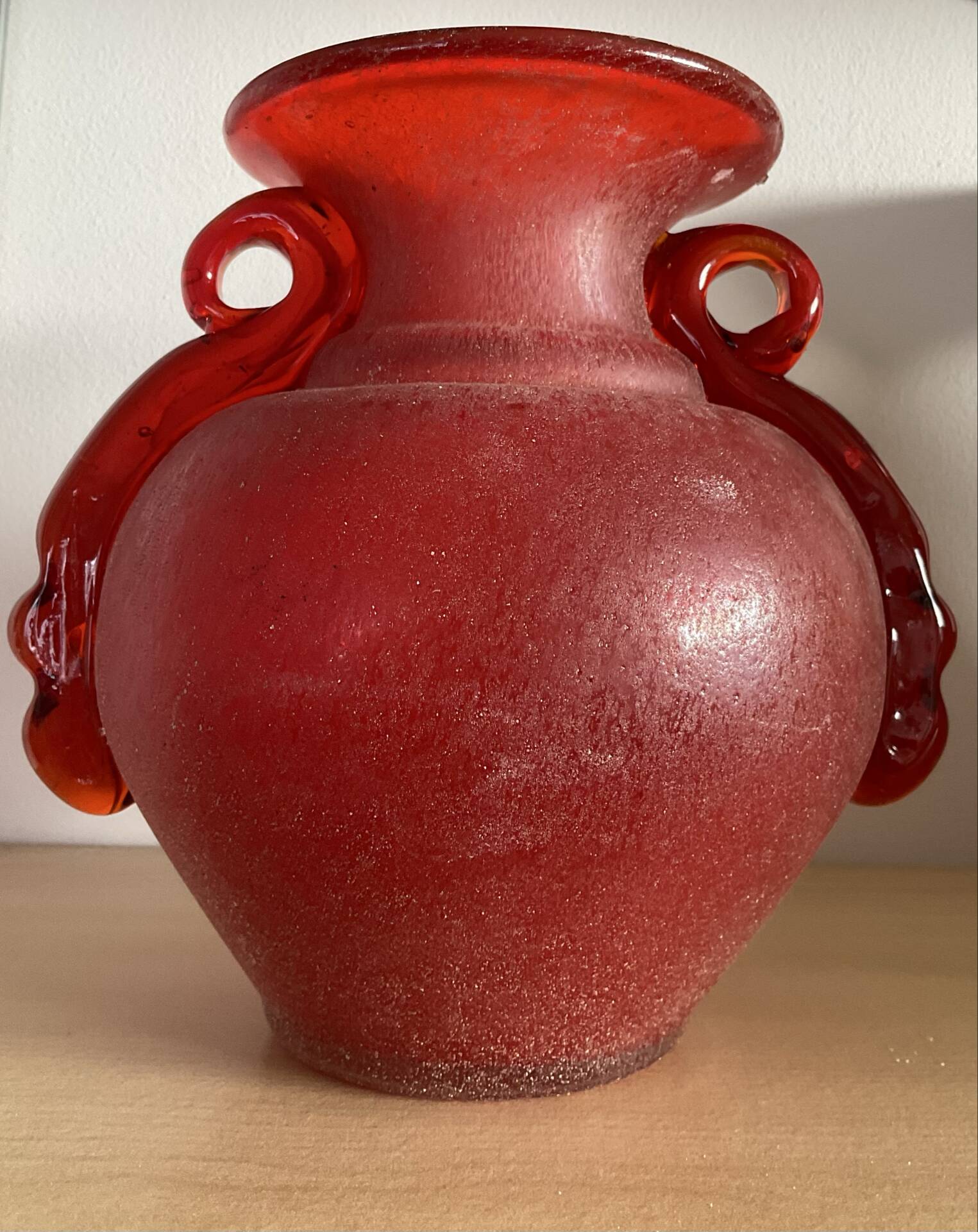 Vintage Murano glass amphora vase