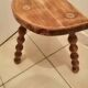 Tabouret demi lune vintage en bois massif 2