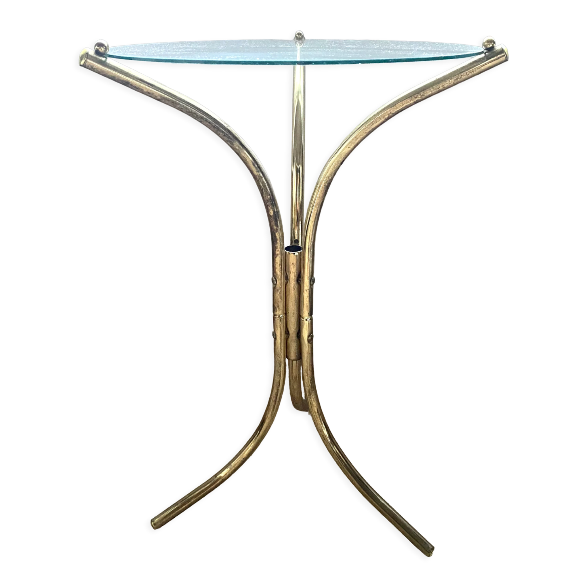 Vintage gilded metal side table