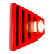Multi-Layered Pyramid Wall Lamp In Red By Hustadt Leuchten, Germany 1970S