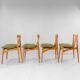 Four Mid-Century Modern Italian Wood Dining Chairs in the Style of Ico Pari