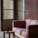 Modern Danish three-seater canapé in pomeranian pine and wool, by Christian IV, 1970s.