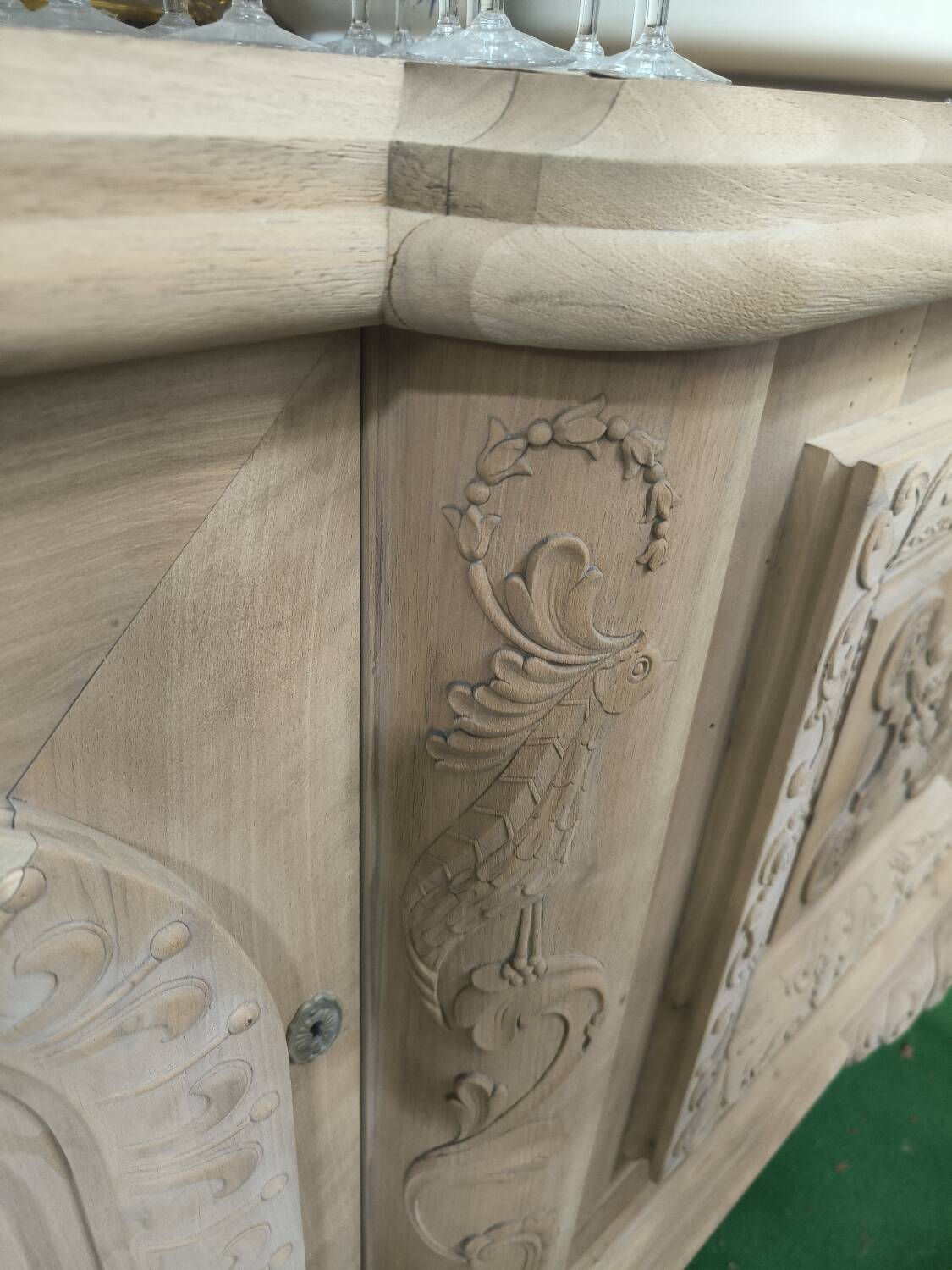 Huge sideboard, 1957, solid natural walnut