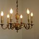 French art nouveau bronze empire style 6 lights chandelier