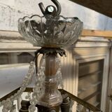 Lustre "Fontaine " de style Louis XV en bronze et pampilles XX siècle
