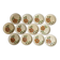 Set of 12 dessert plates decorated with flowers, Revernay art workshop, 20 cm